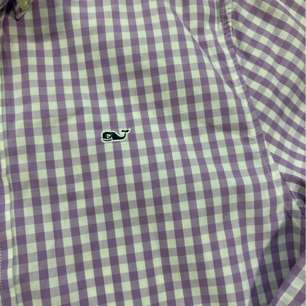 Vineyard Vines‎ Boys Gingham Checked Button Down Shirt Purple/White Size Large